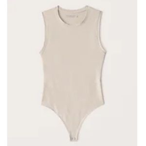 2For1 Abercrombie Seamless Fabric Crewneck Tank Bodysuits (LIGHT BEIGE & WHITE)